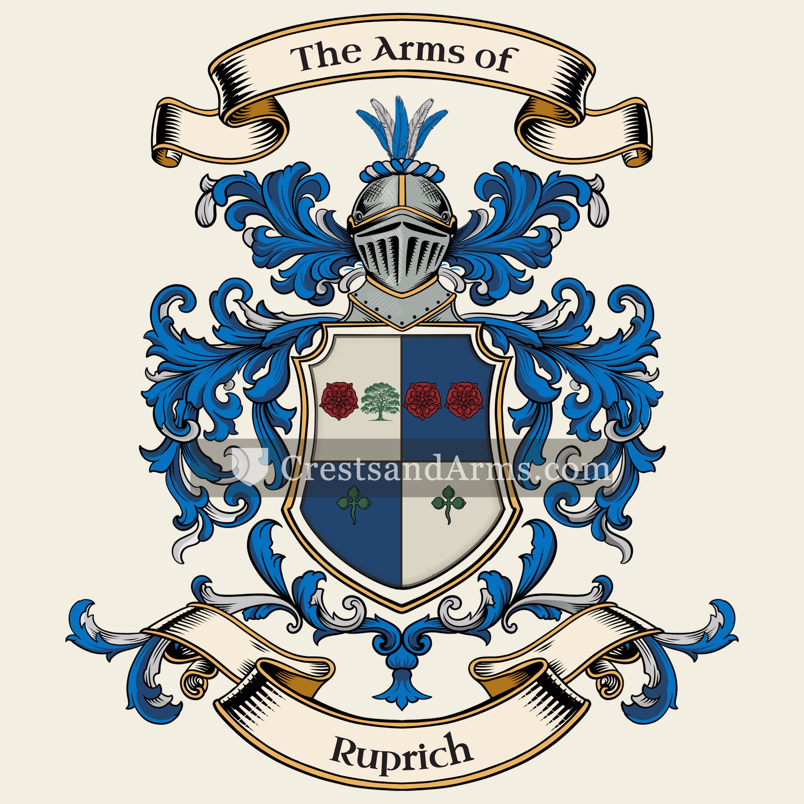 The Ruprich coat of arms, drawn from the recorded blazon