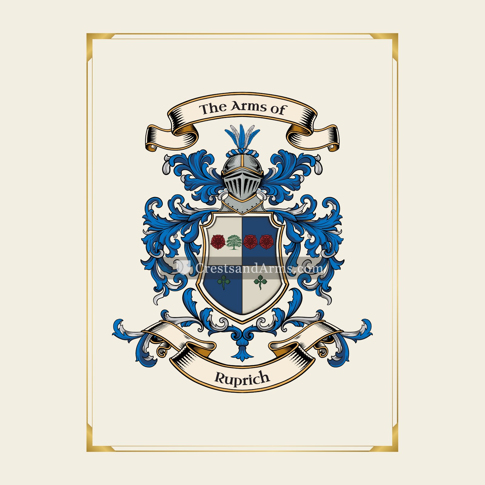With gold border