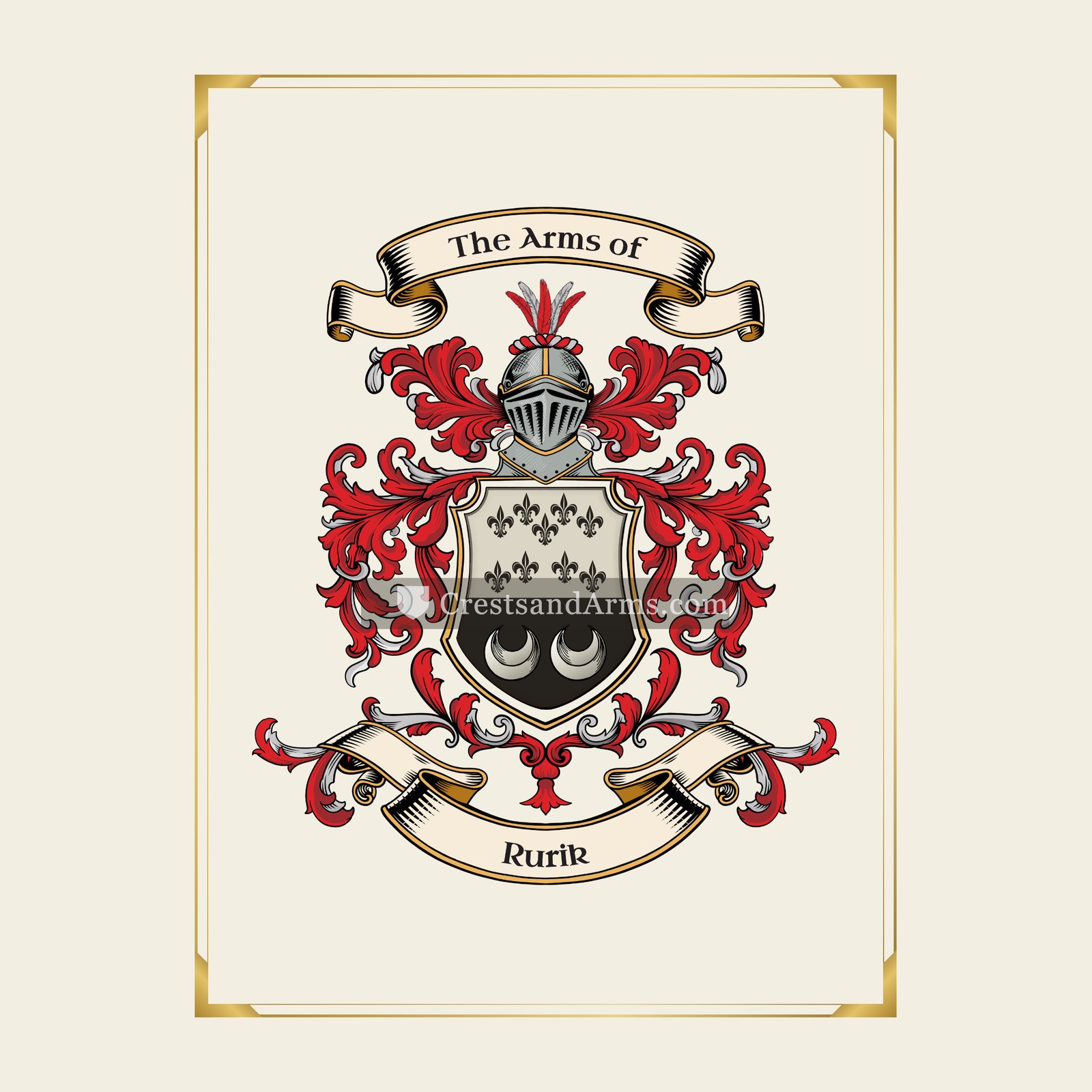 With gold border