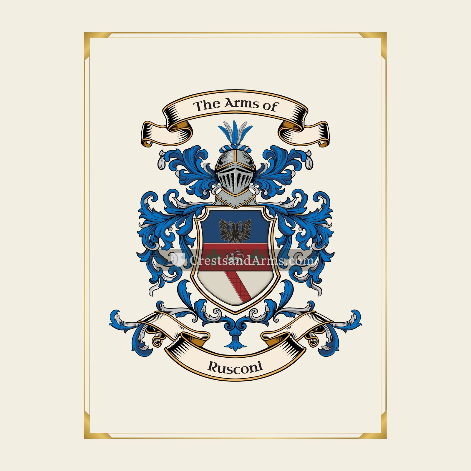With gold border