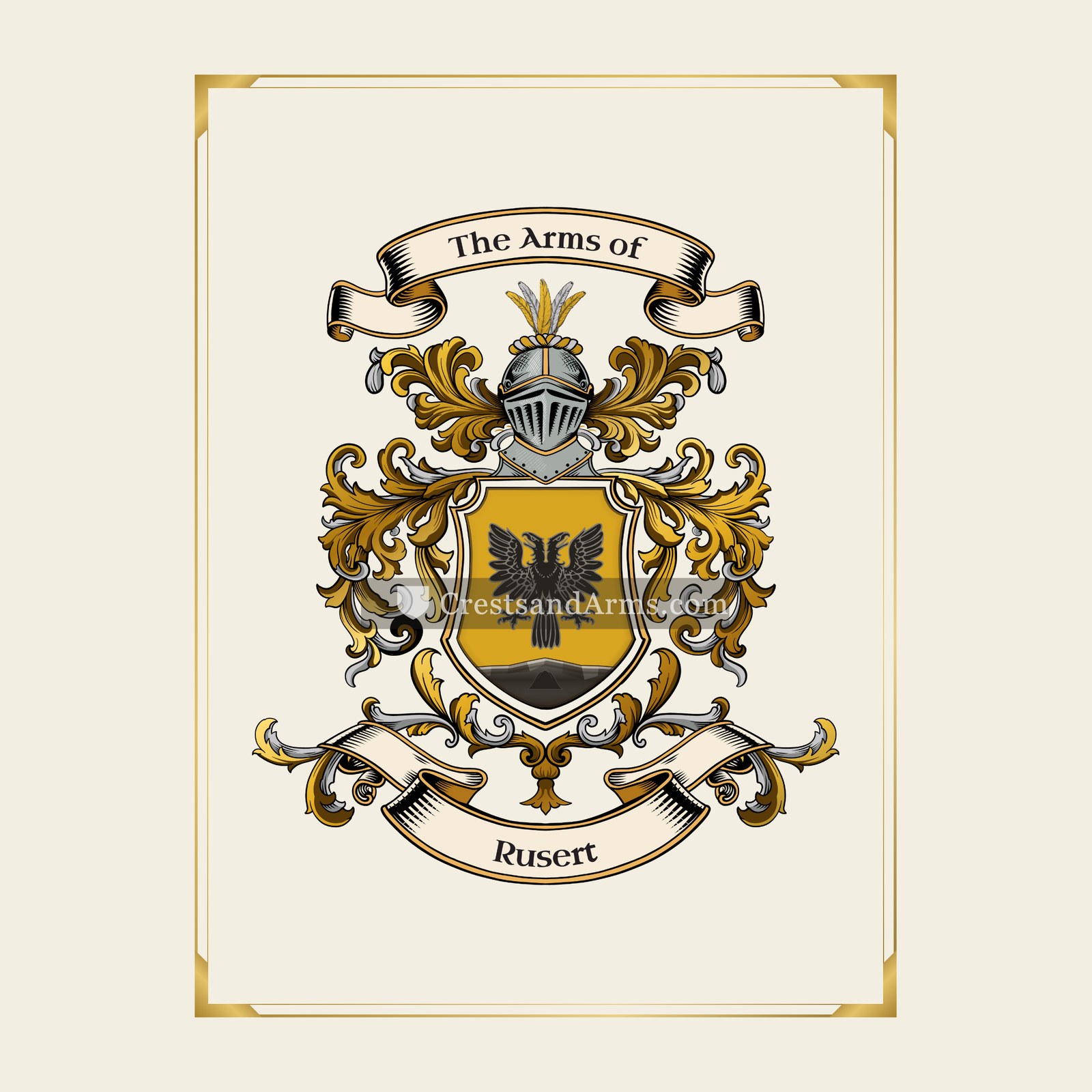 With gold border