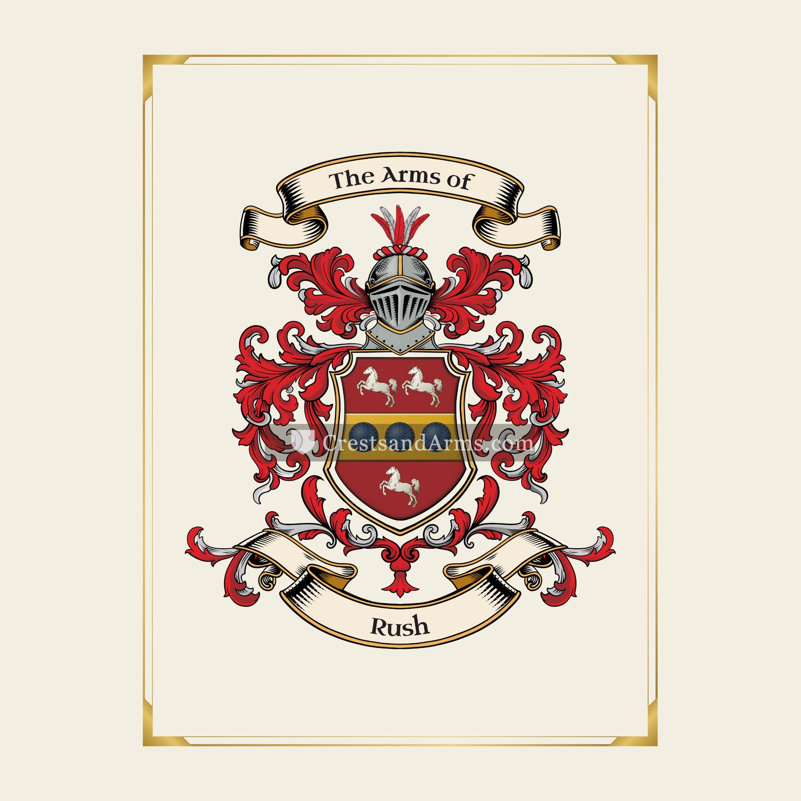 With gold border