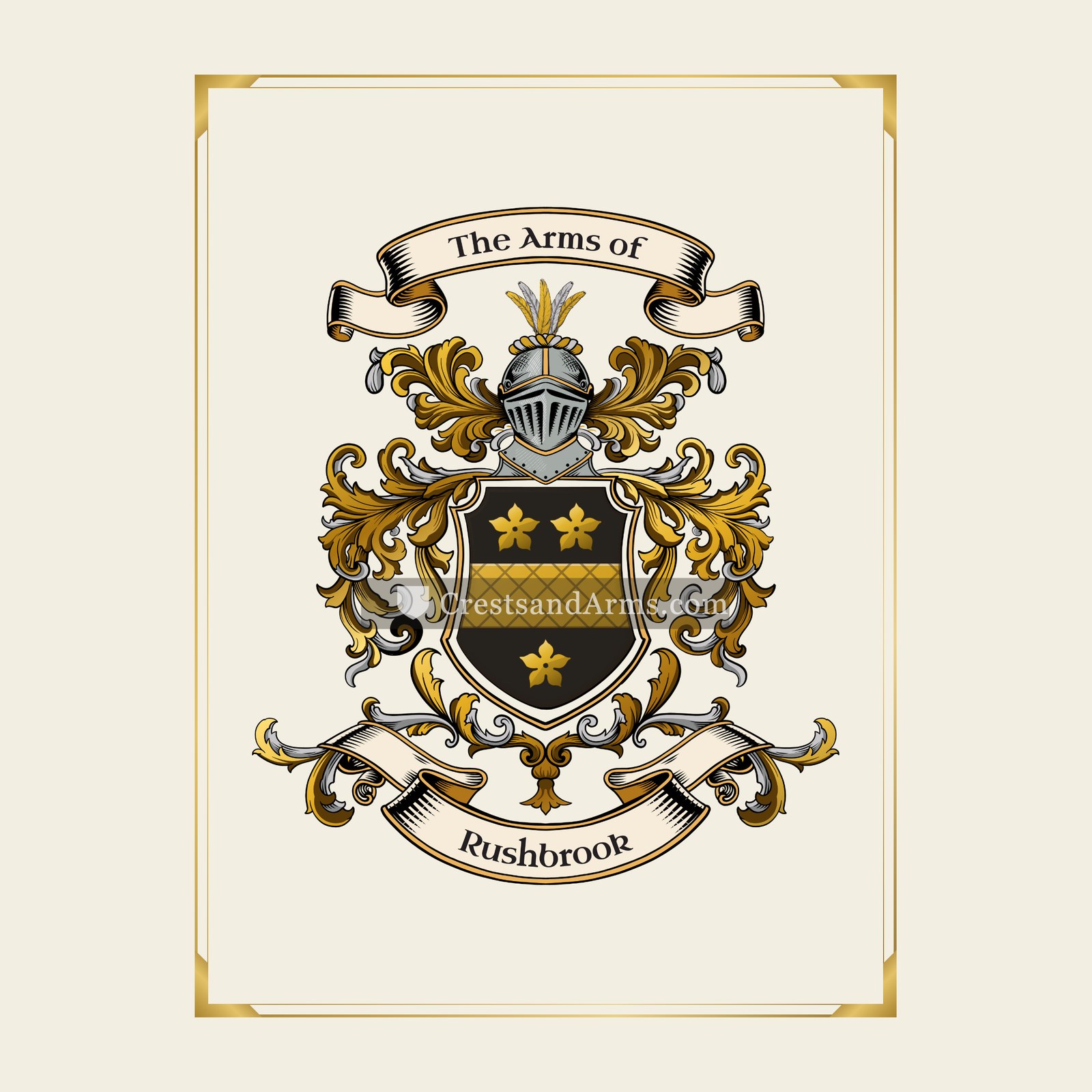 With gold border
