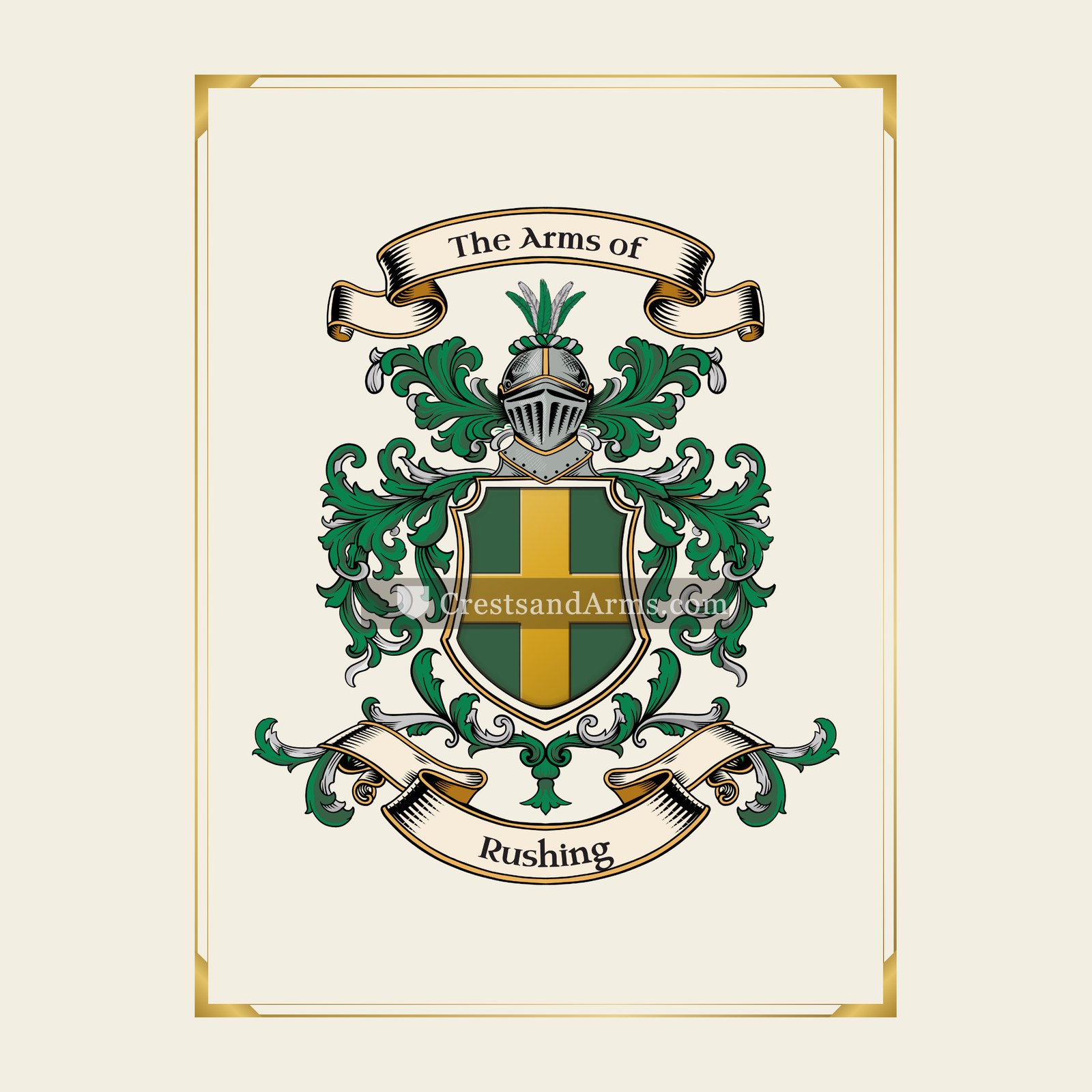 With gold border