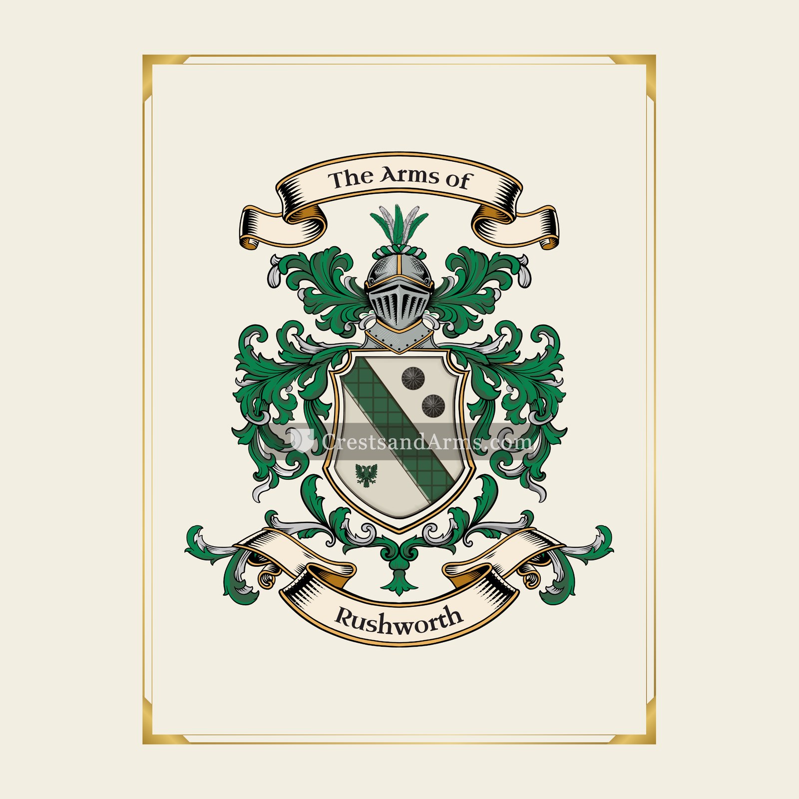 With gold border