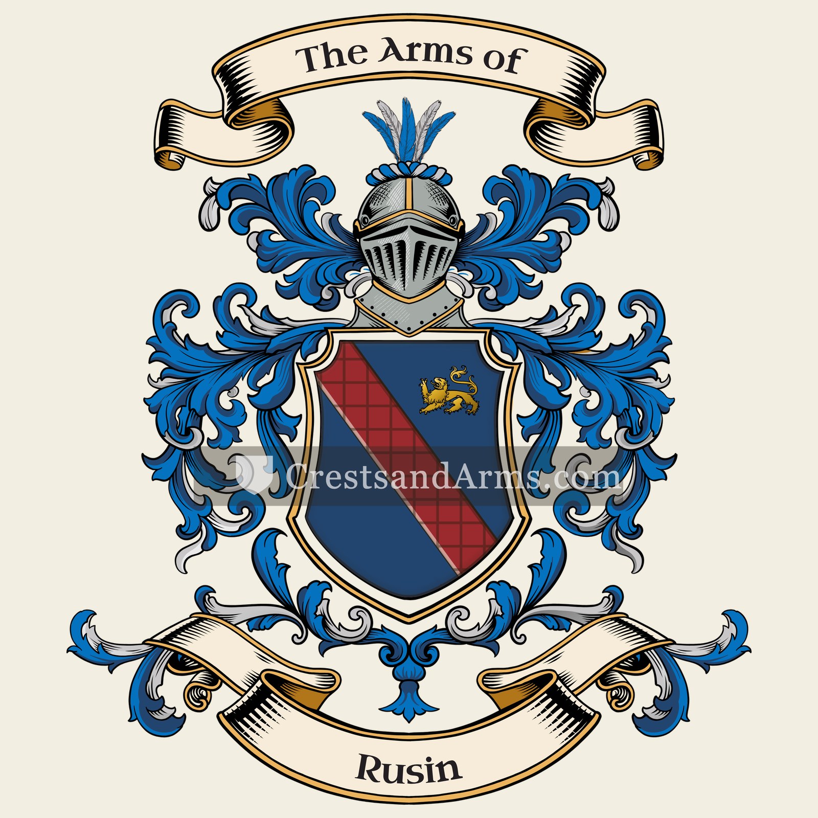 The Rusin coat of arms, drawn from the recorded blazon