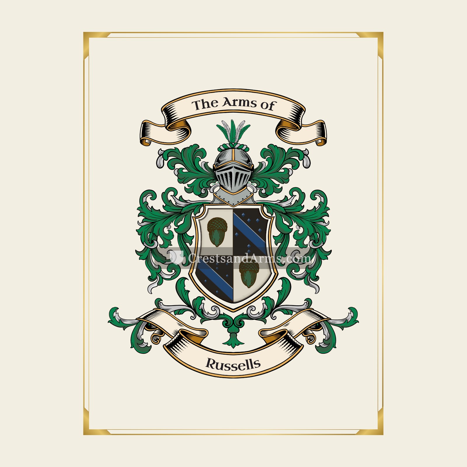 With gold border