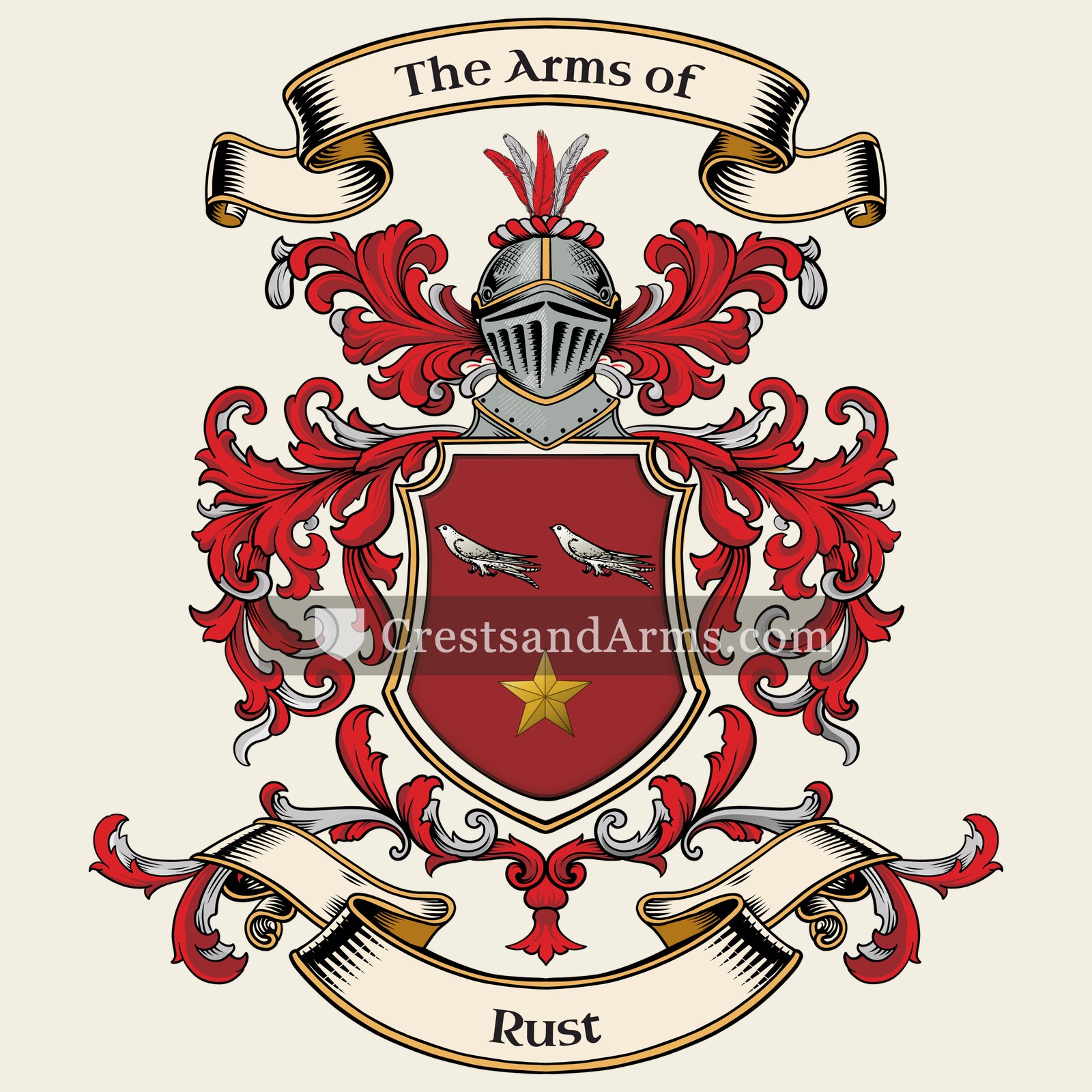 The Rust coat of arms, drawn from the recorded blazon