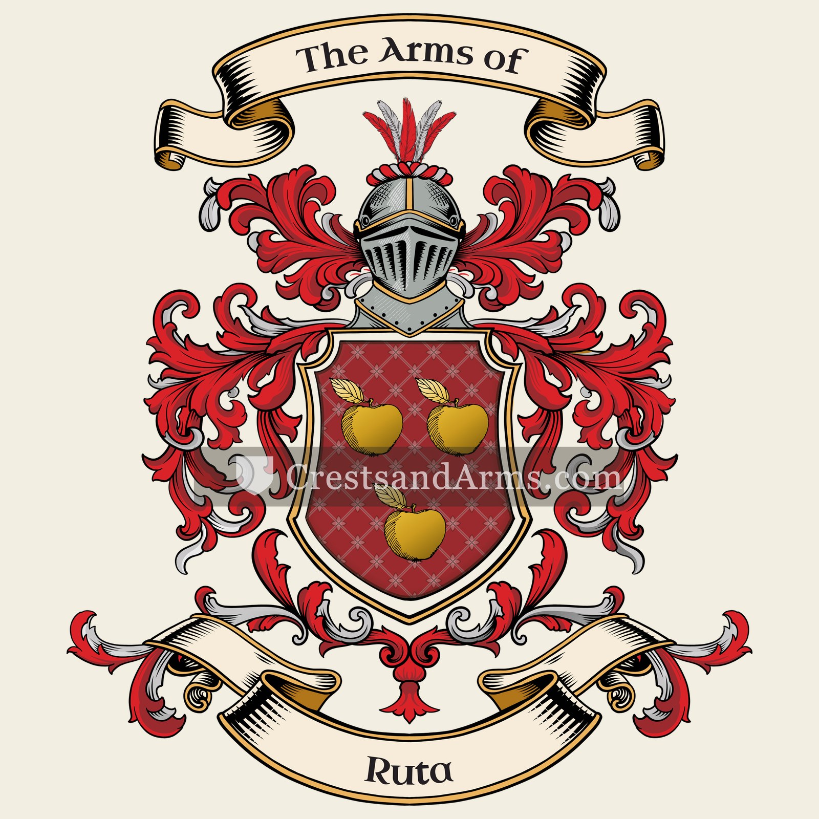 The Ruta coat of arms, drawn from the recorded blazon