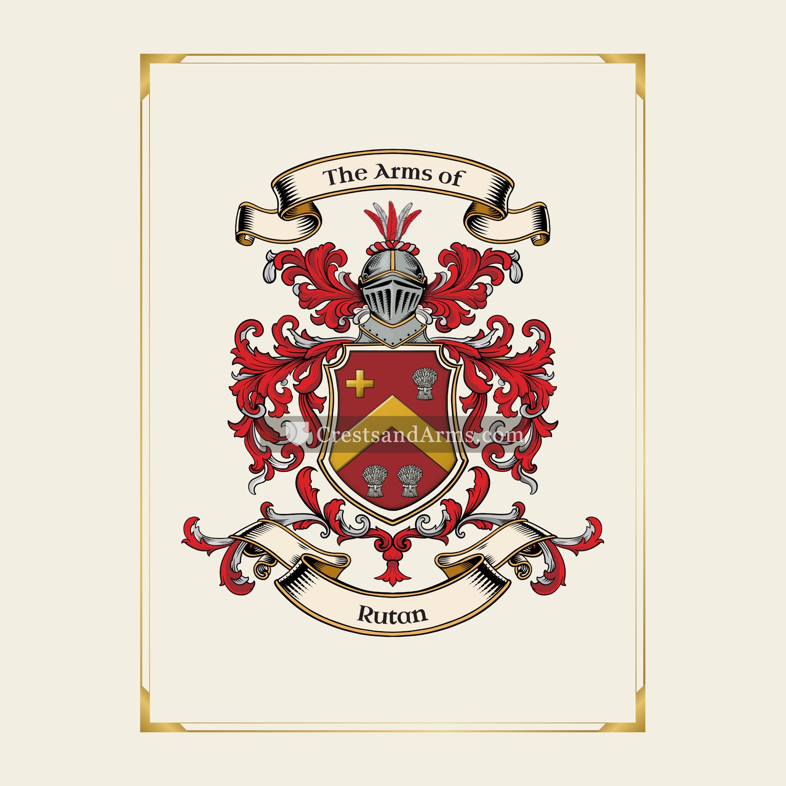 With gold border