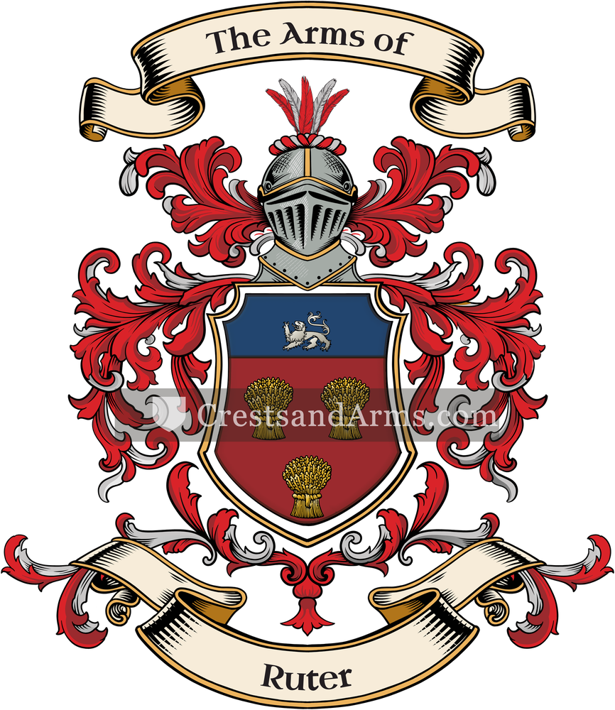 The Ruter coat of arms, drawn from the recorded blazon