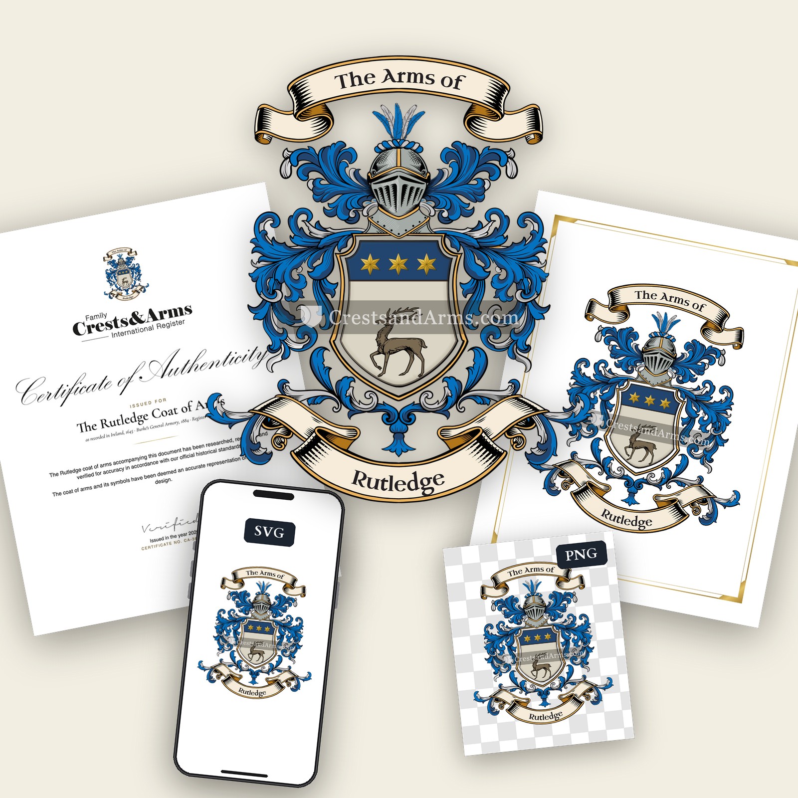 The Rutledge arms on the coat of arms — digital pack