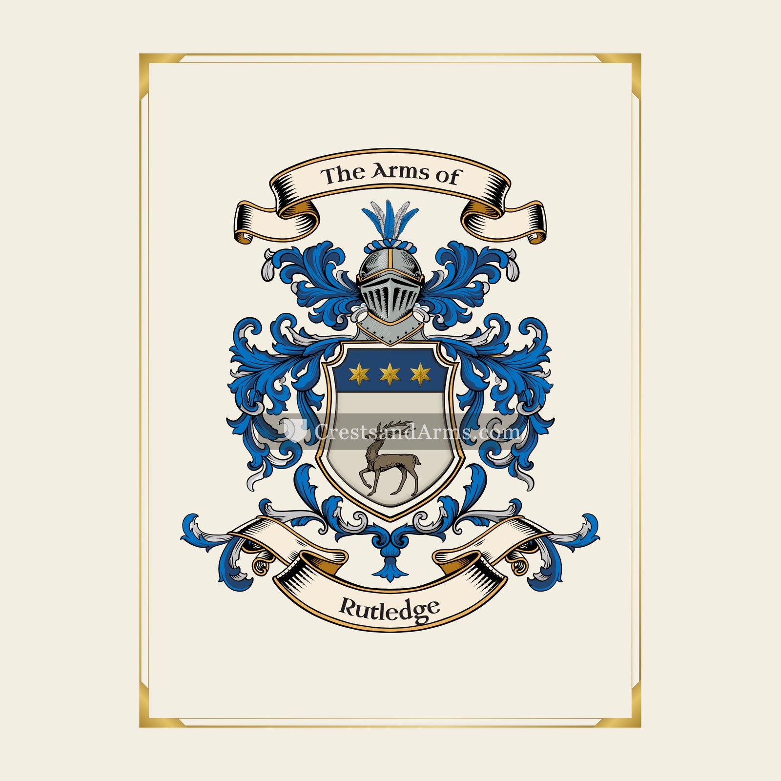 With gold border