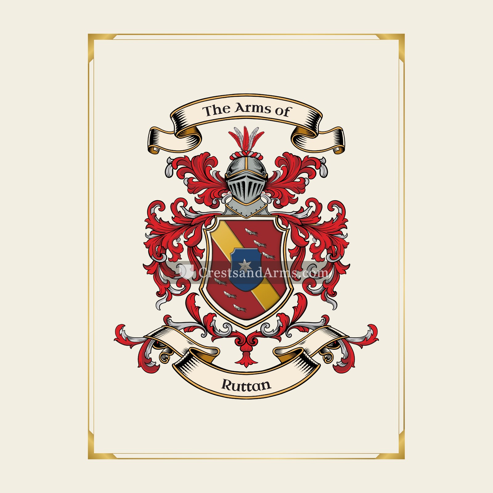 With gold border