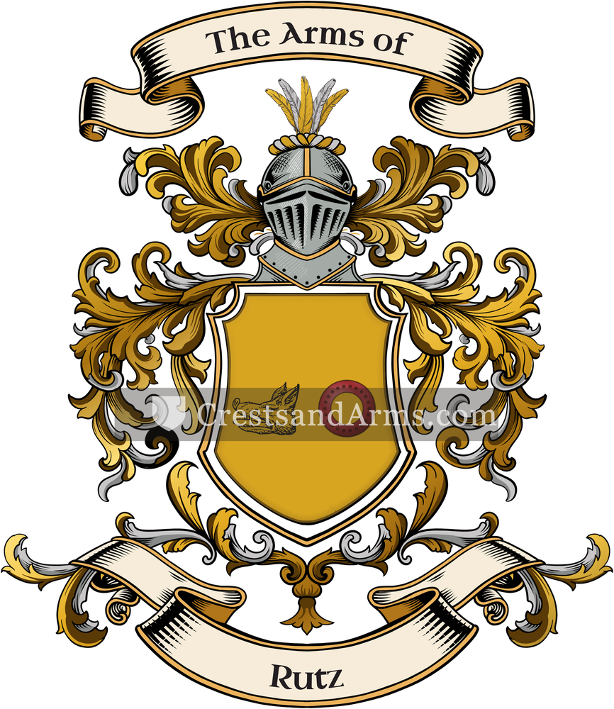 The Rutz coat of arms, drawn from the recorded blazon