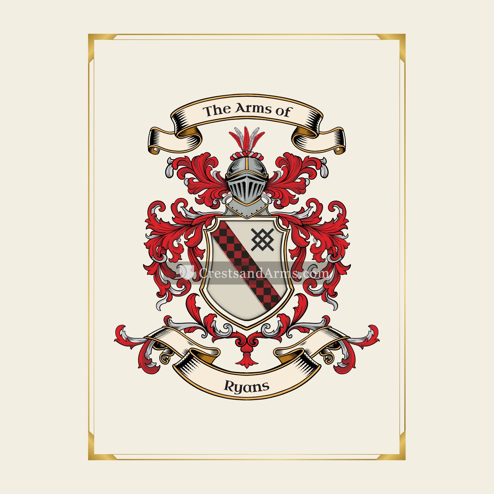 With gold border