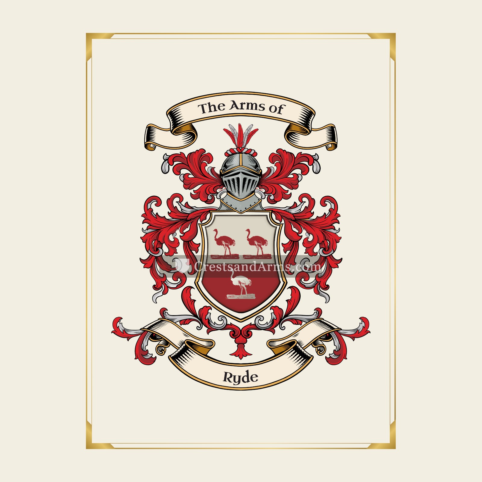 With gold border