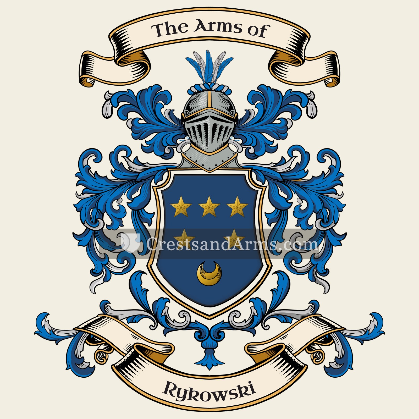 The Rykowski coat of arms, drawn from the recorded blazon