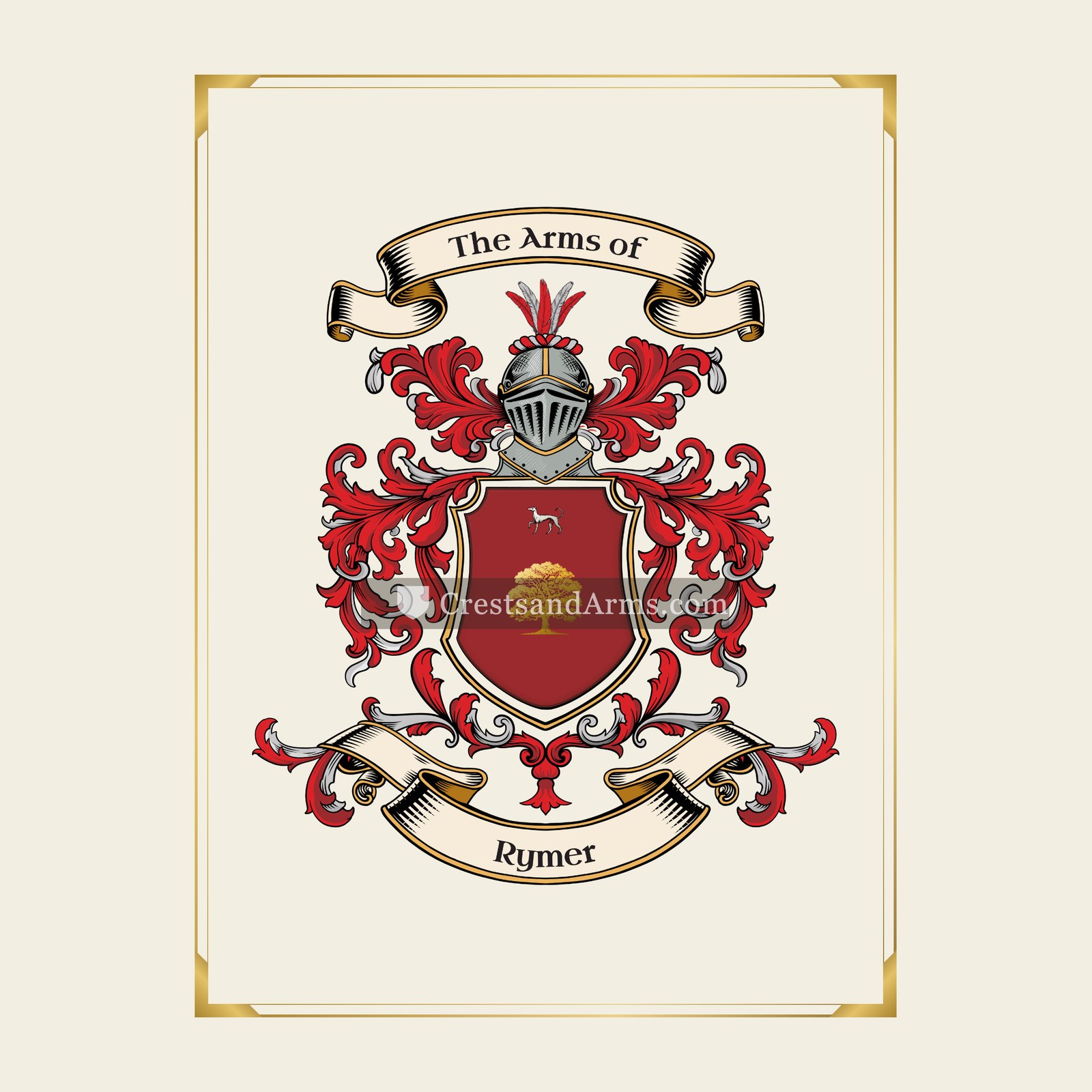 With gold border