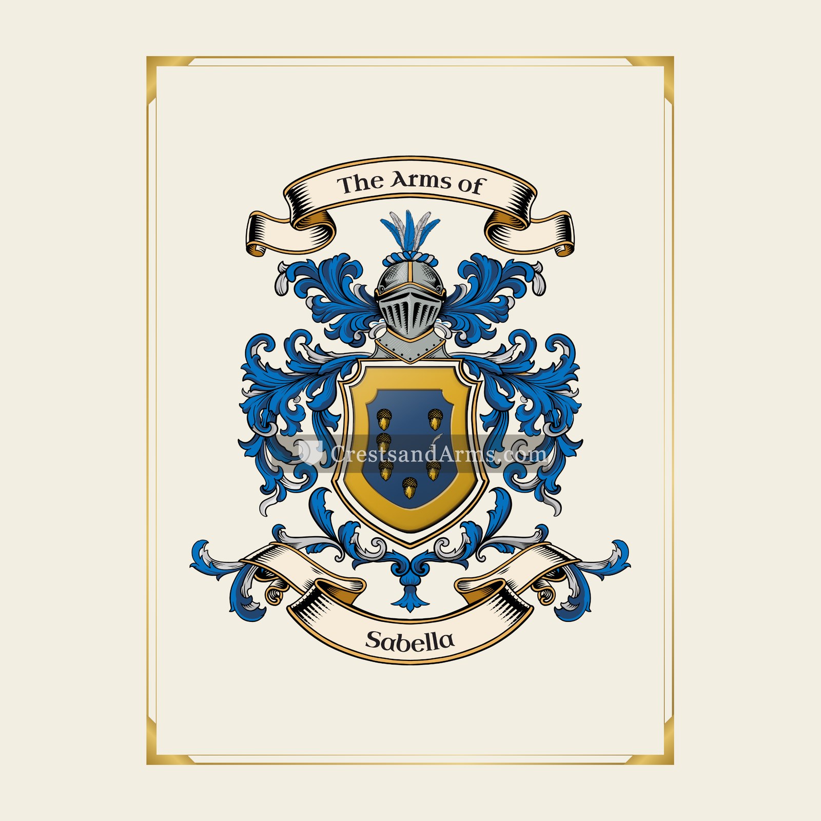 With gold border