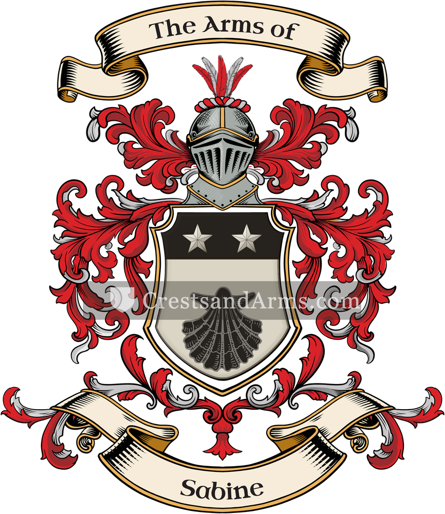 The Sabine coat of arms, drawn from the recorded blazon