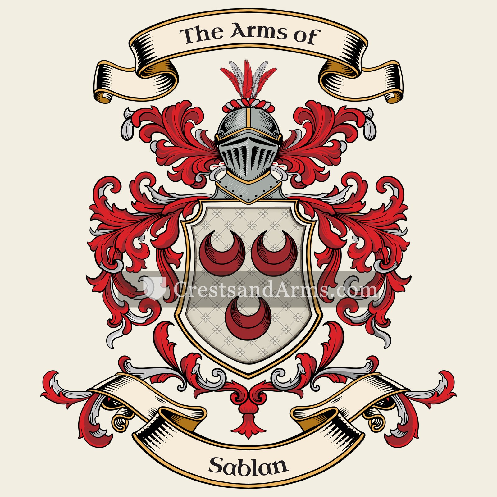 The Sablan coat of arms, drawn from the recorded blazon