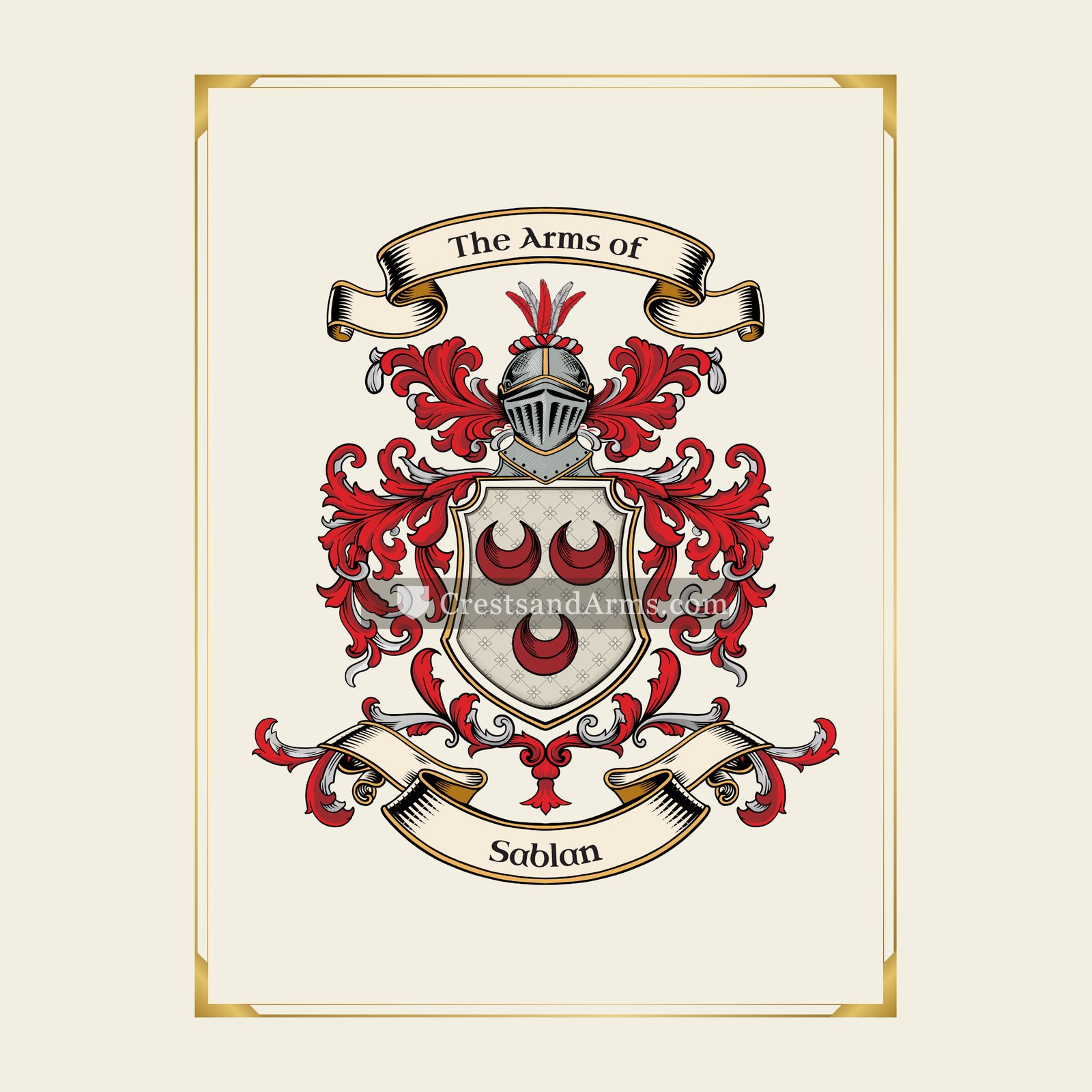With gold border