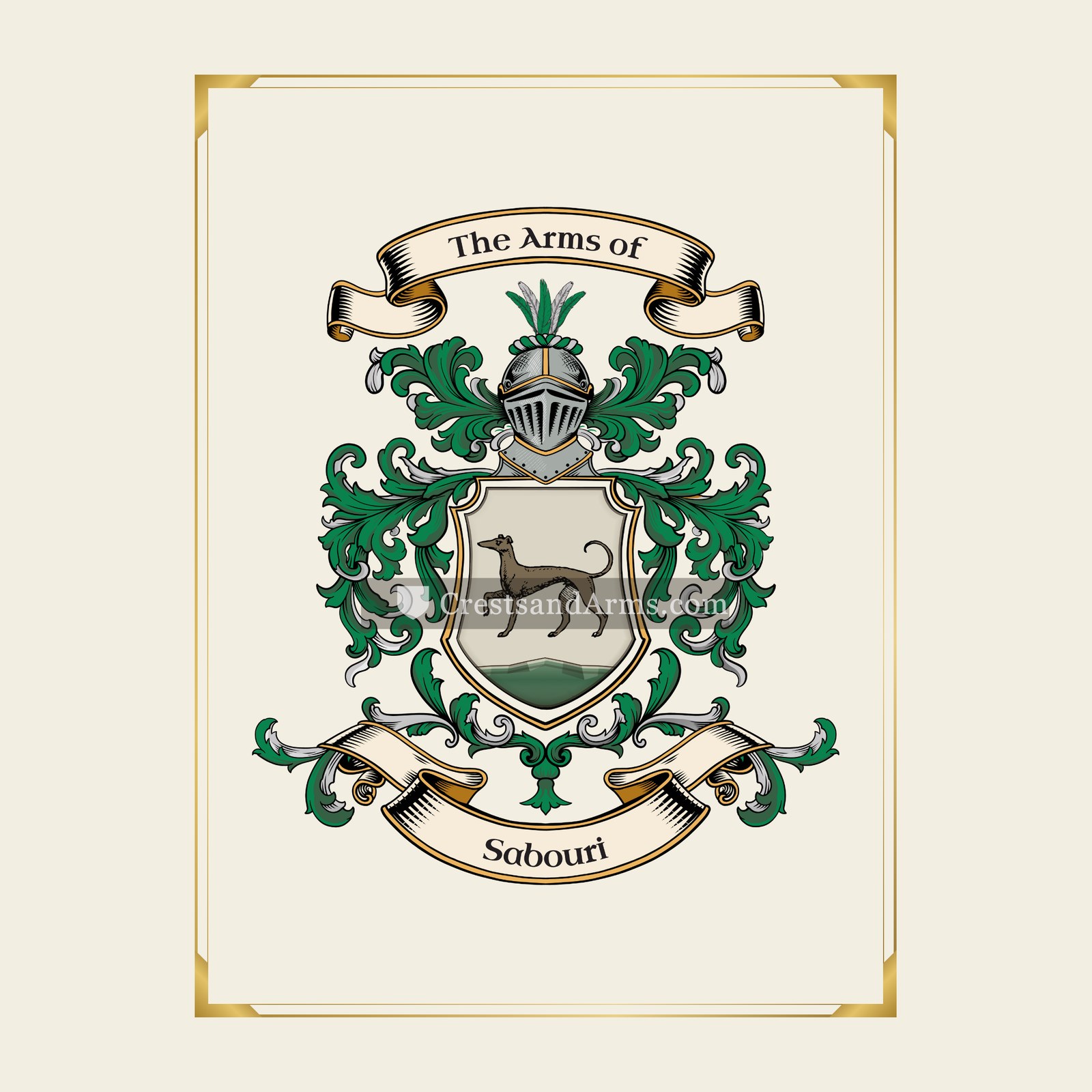 With gold border