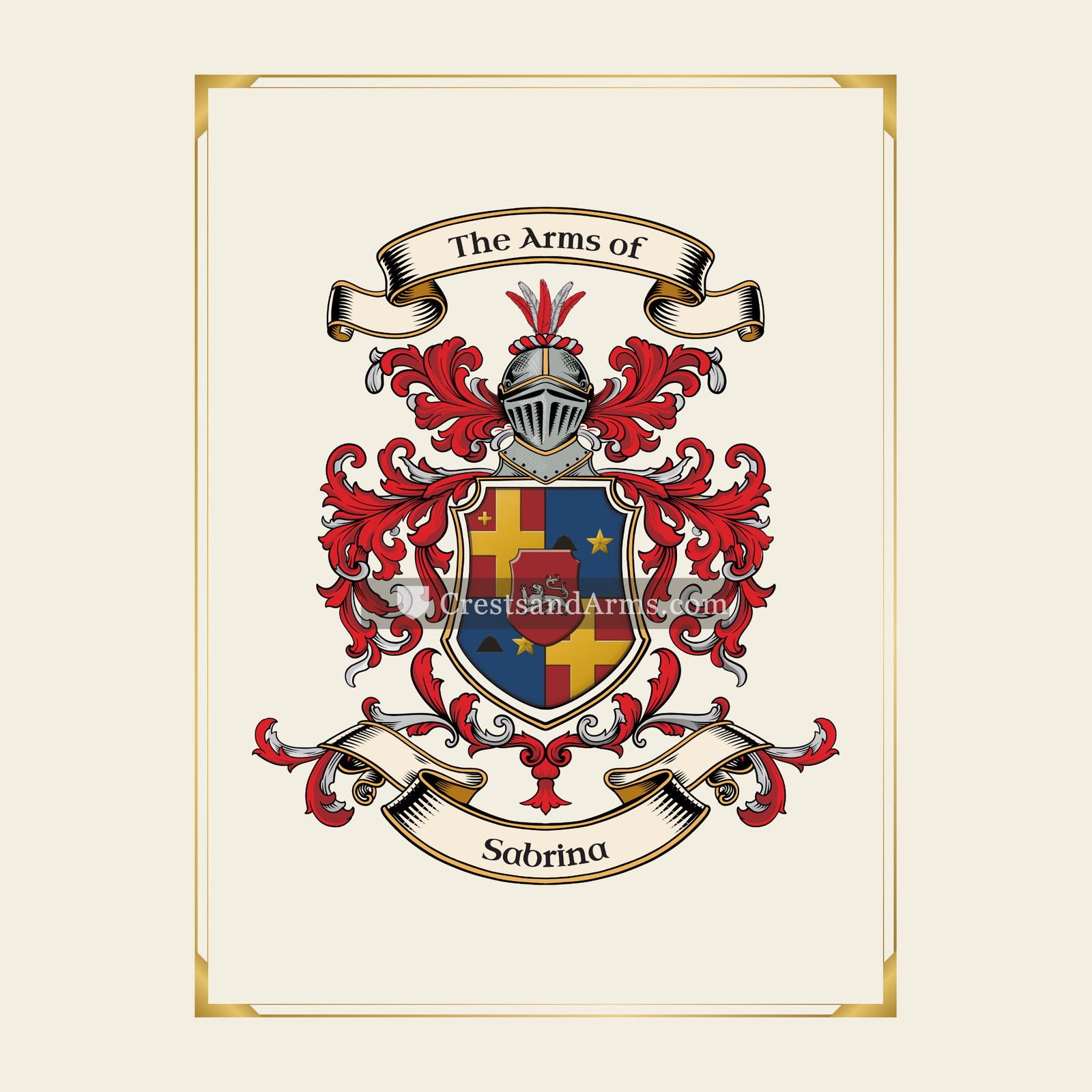 With gold border