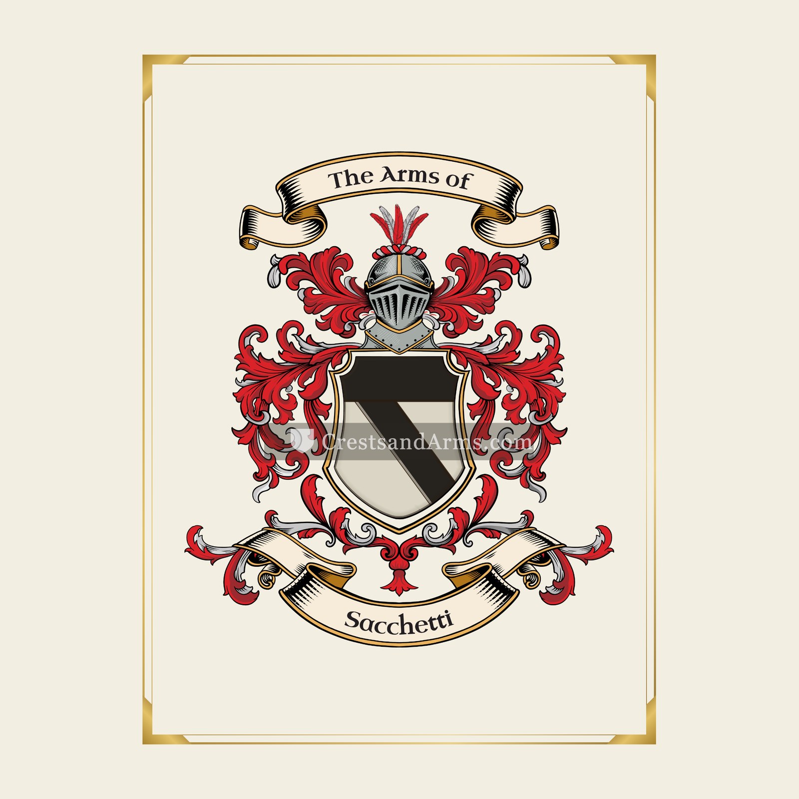 With gold border