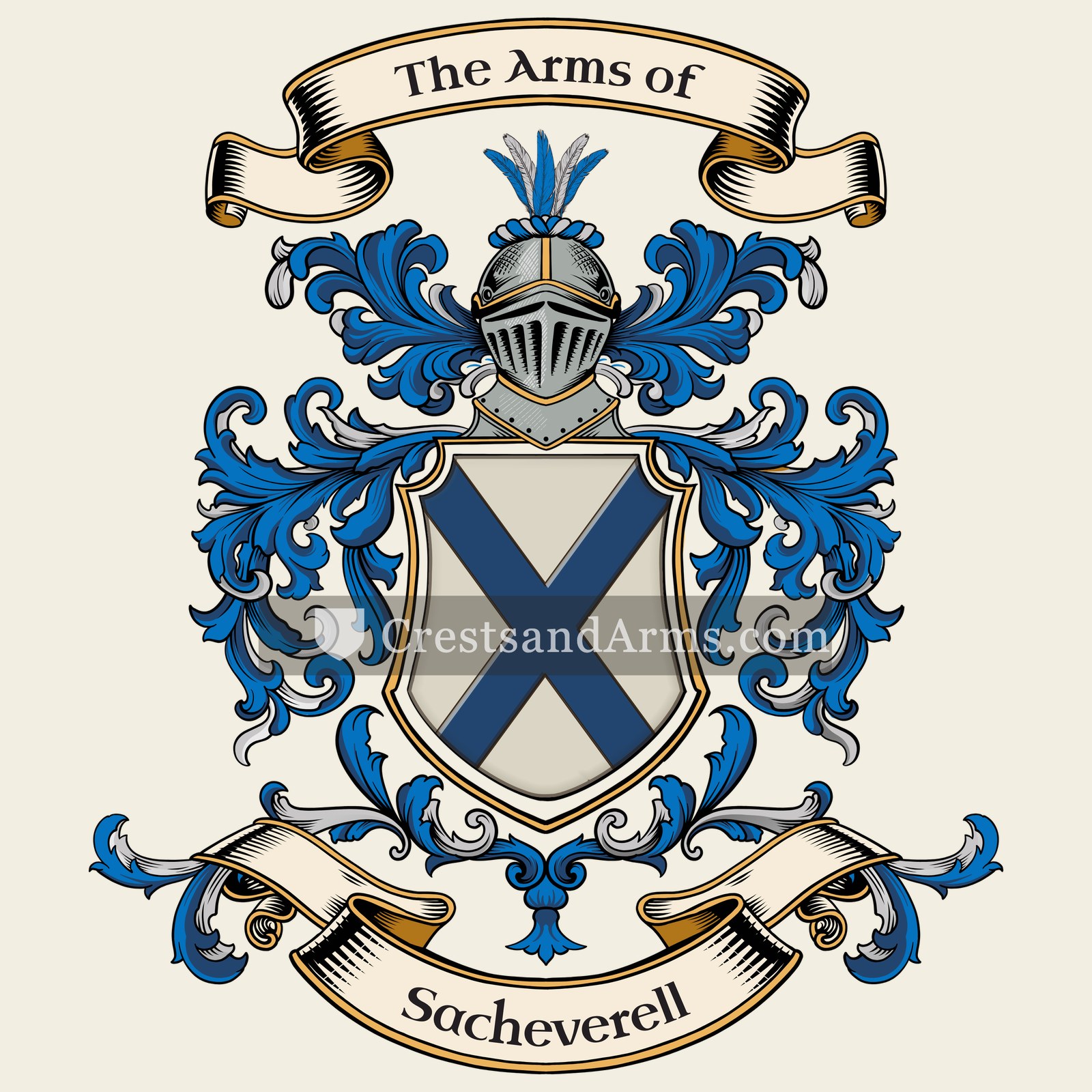 The Sacheverell coat of arms, drawn from the recorded blazon