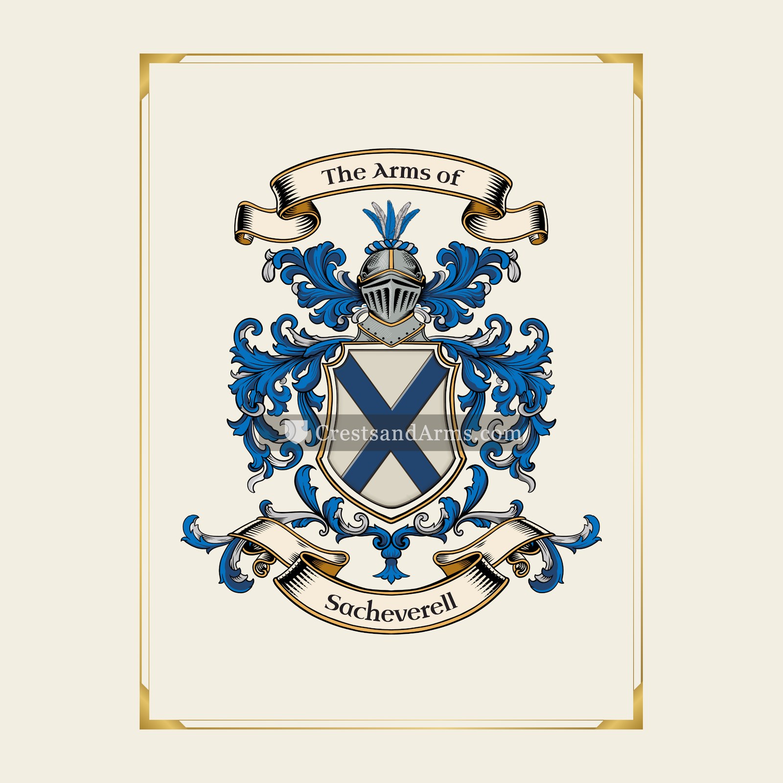 With gold border