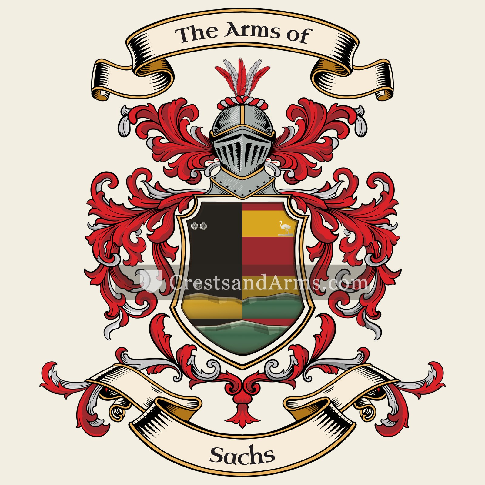 The Sachs coat of arms, drawn from the recorded blazon