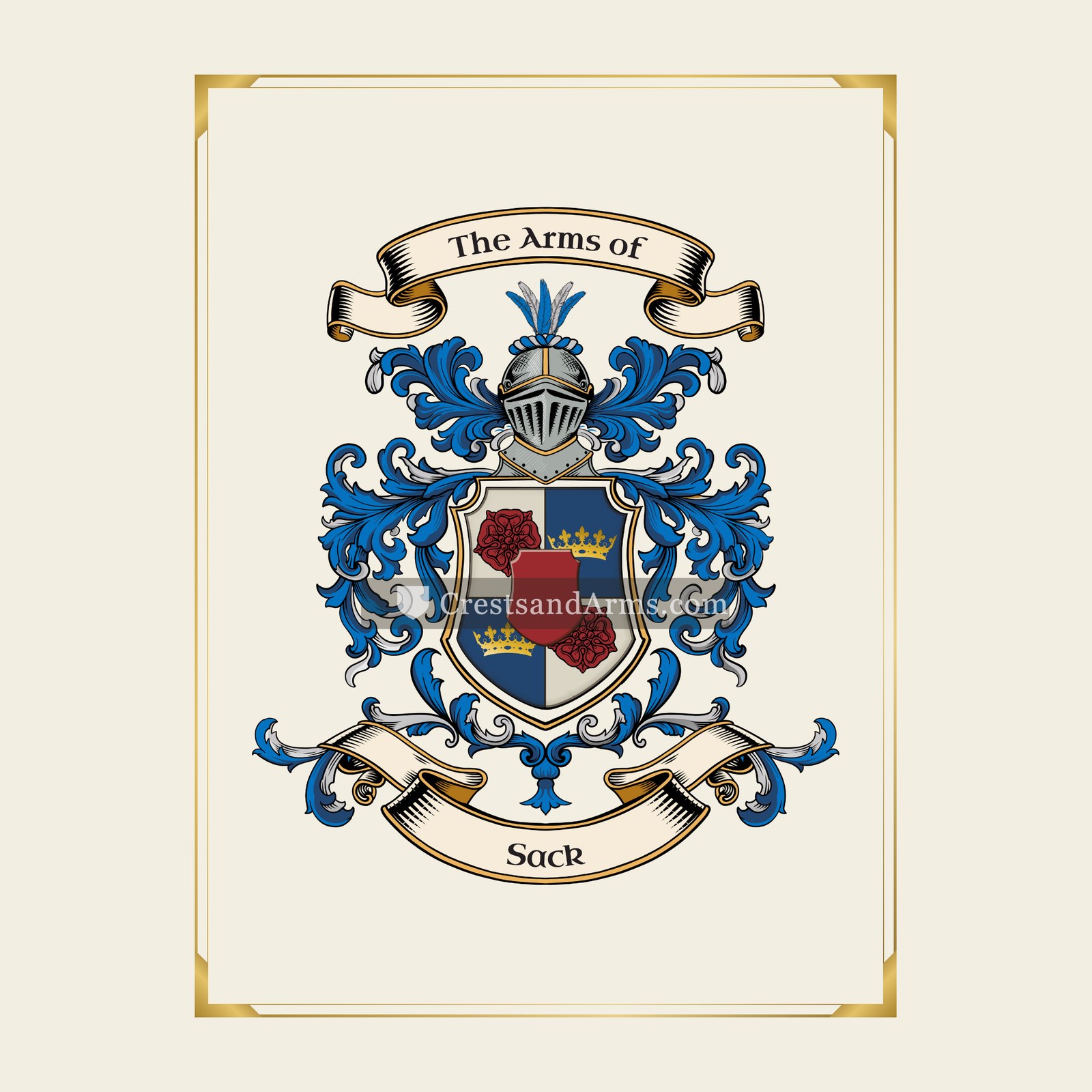 With gold border
