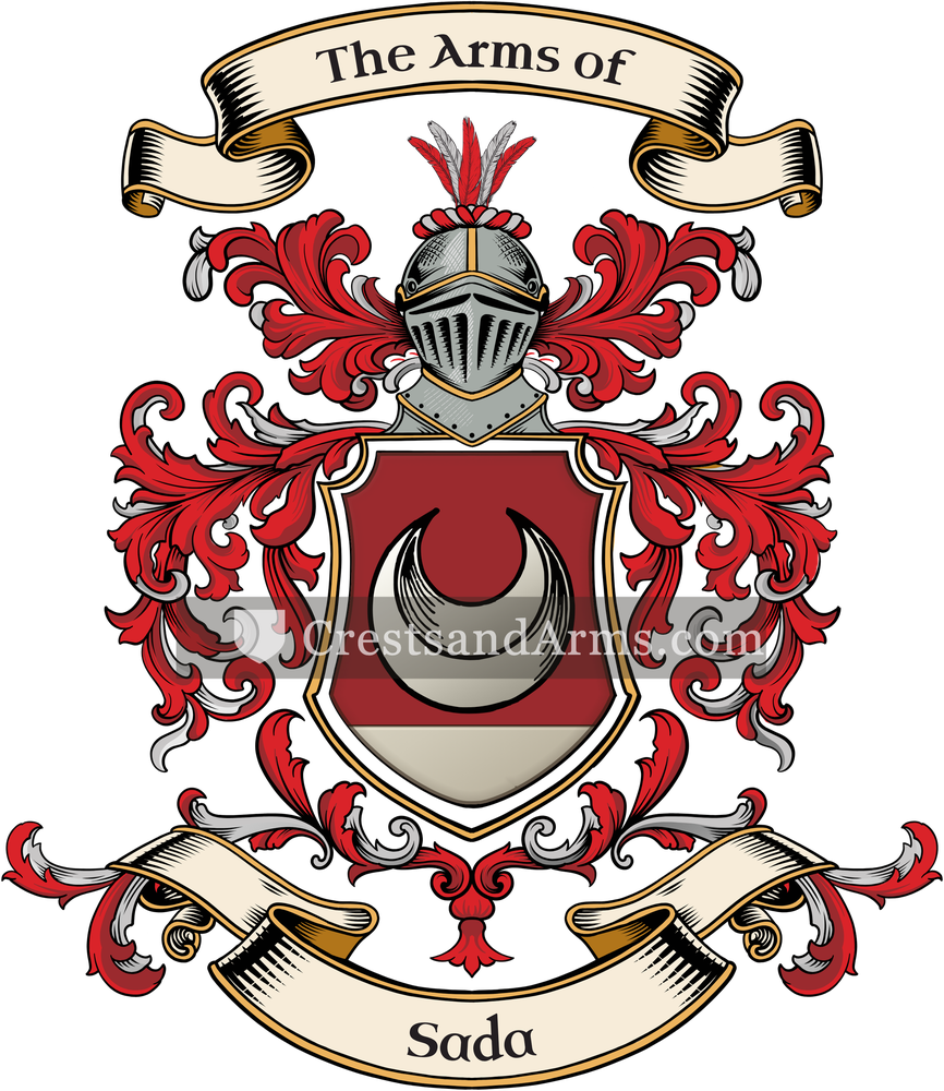 The Sada coat of arms, drawn from the recorded blazon
