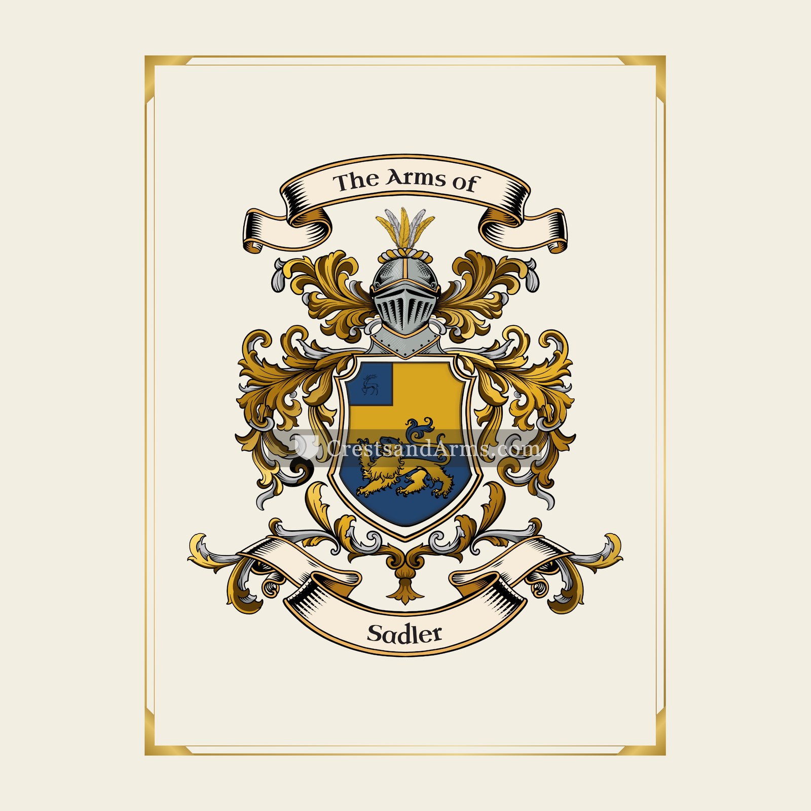 With gold border