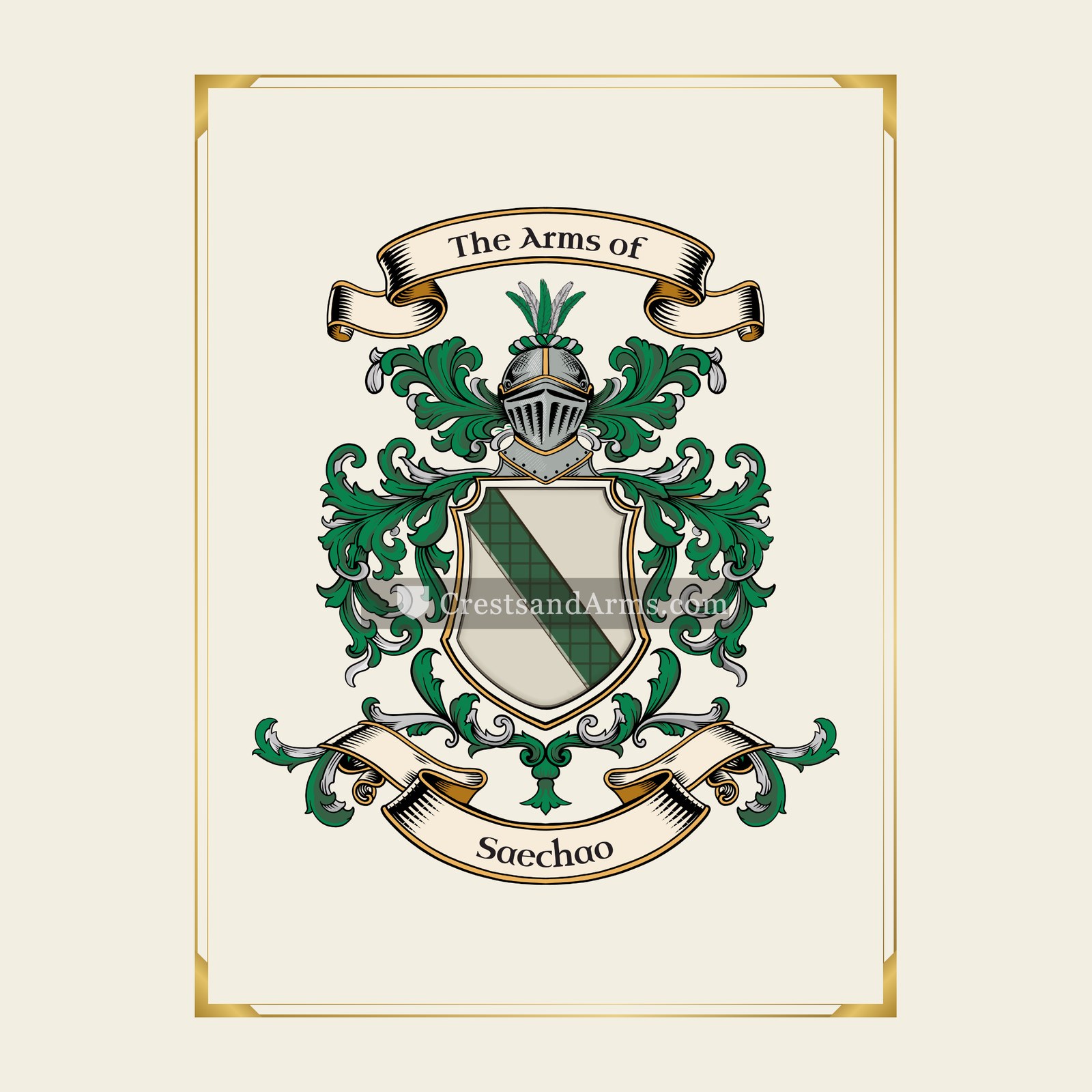 With gold border