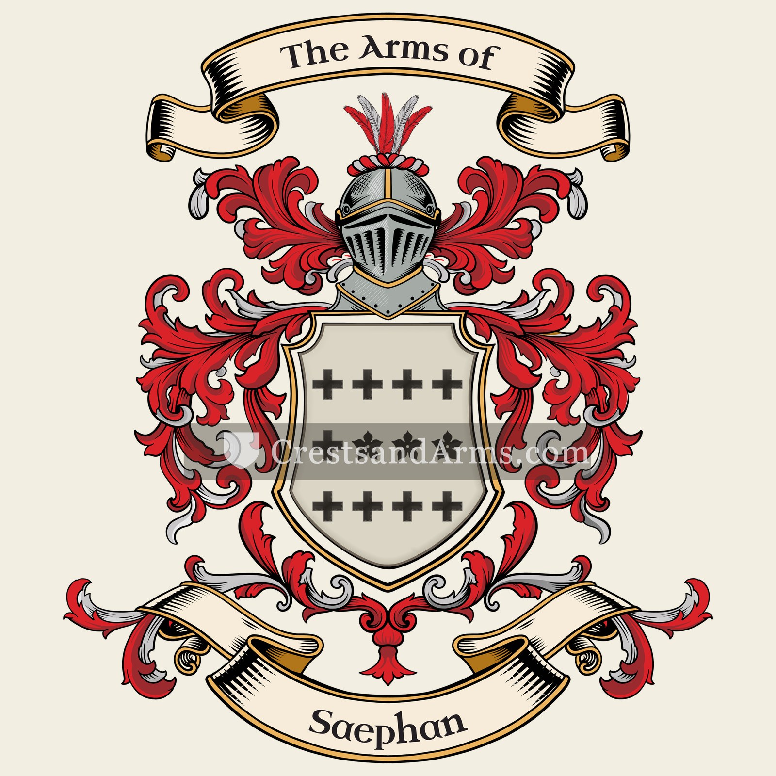 The Saephan coat of arms, drawn from the recorded blazon