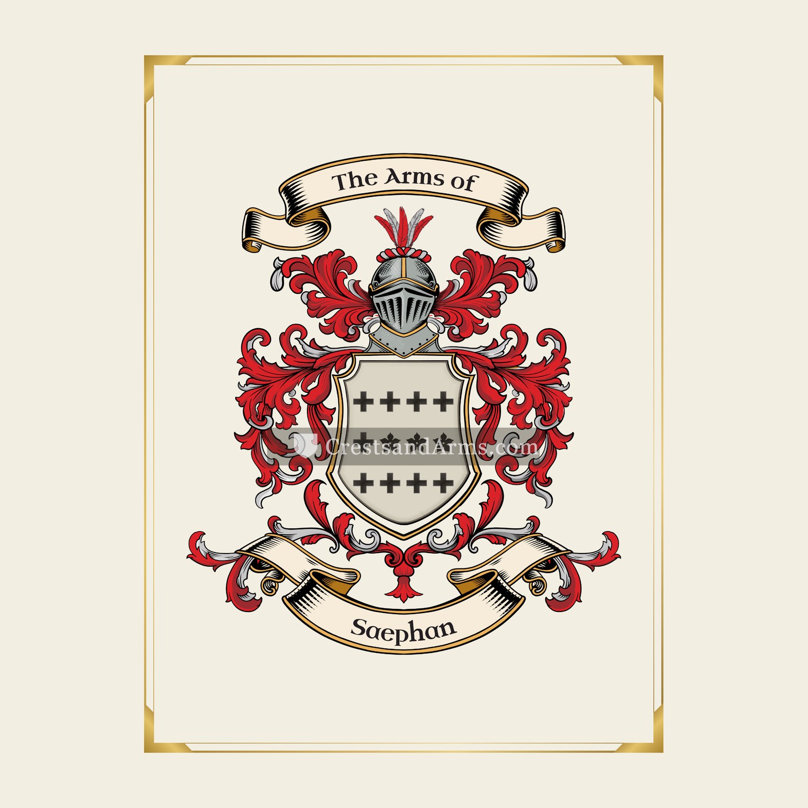 With gold border
