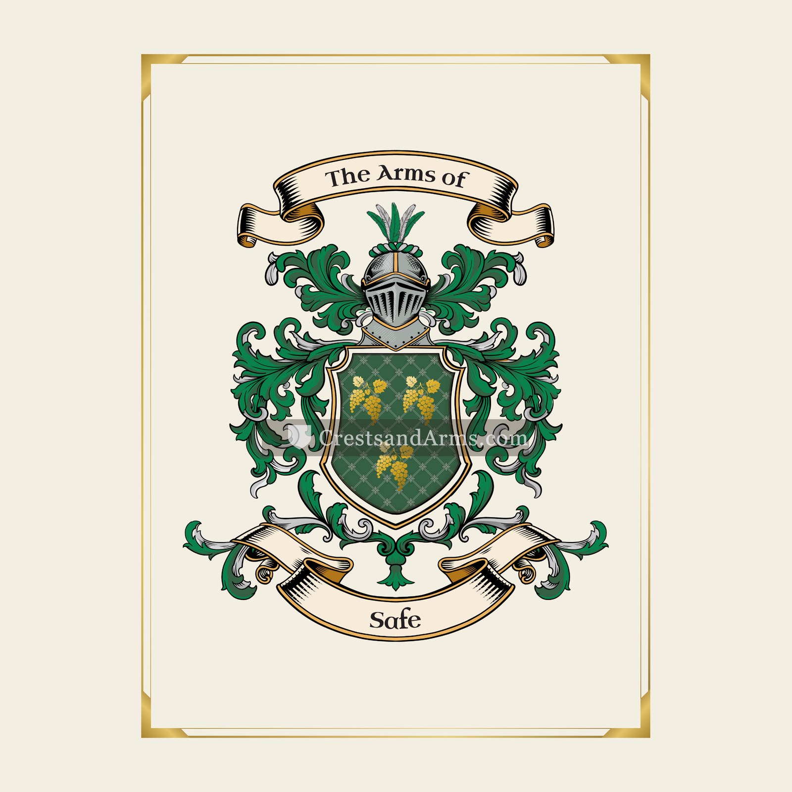 With gold border