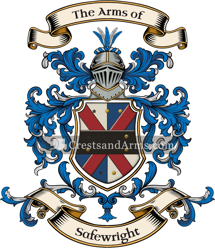 The Safewright coat of arms, drawn from the recorded blazon
