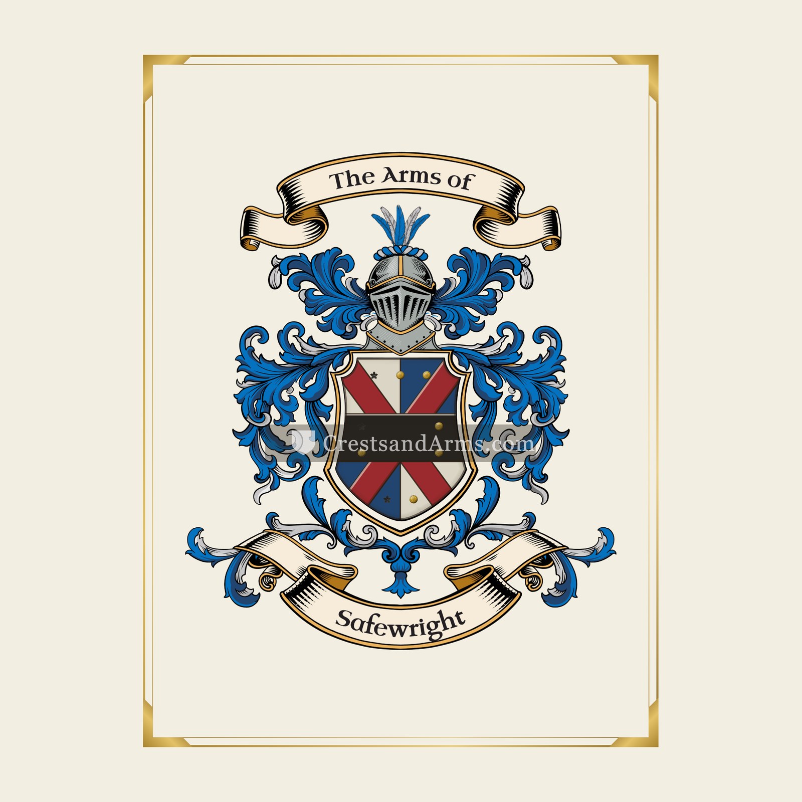 With gold border