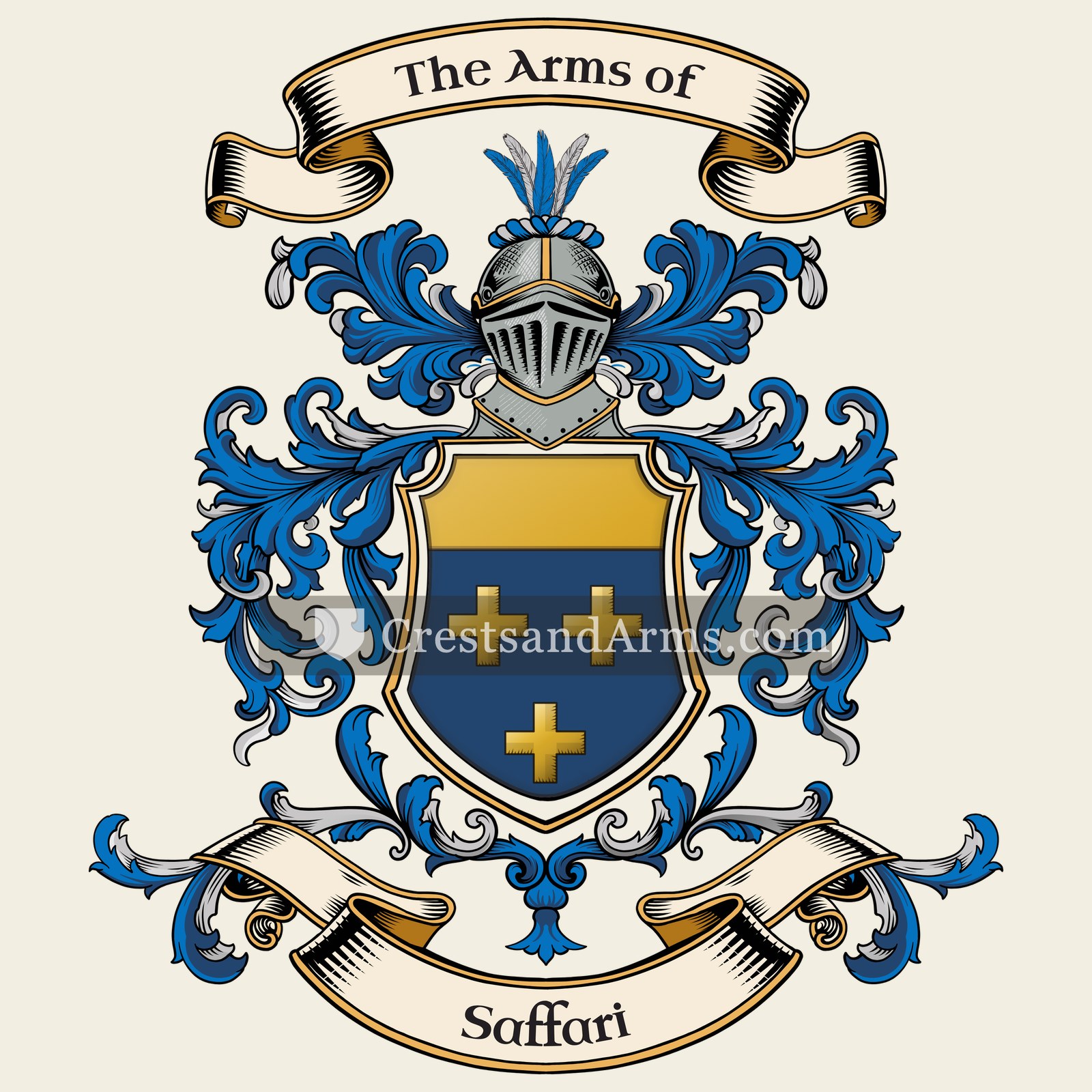 The Saffari coat of arms, drawn from the recorded blazon