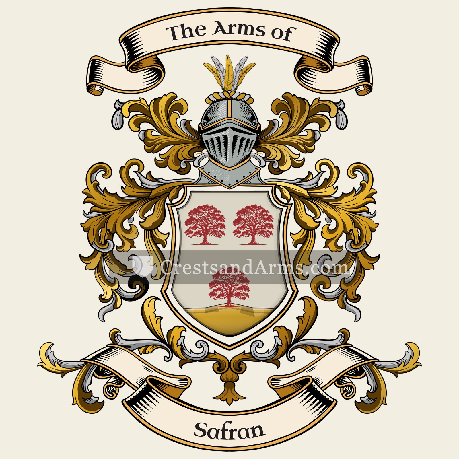 The Safran coat of arms, drawn from the recorded blazon