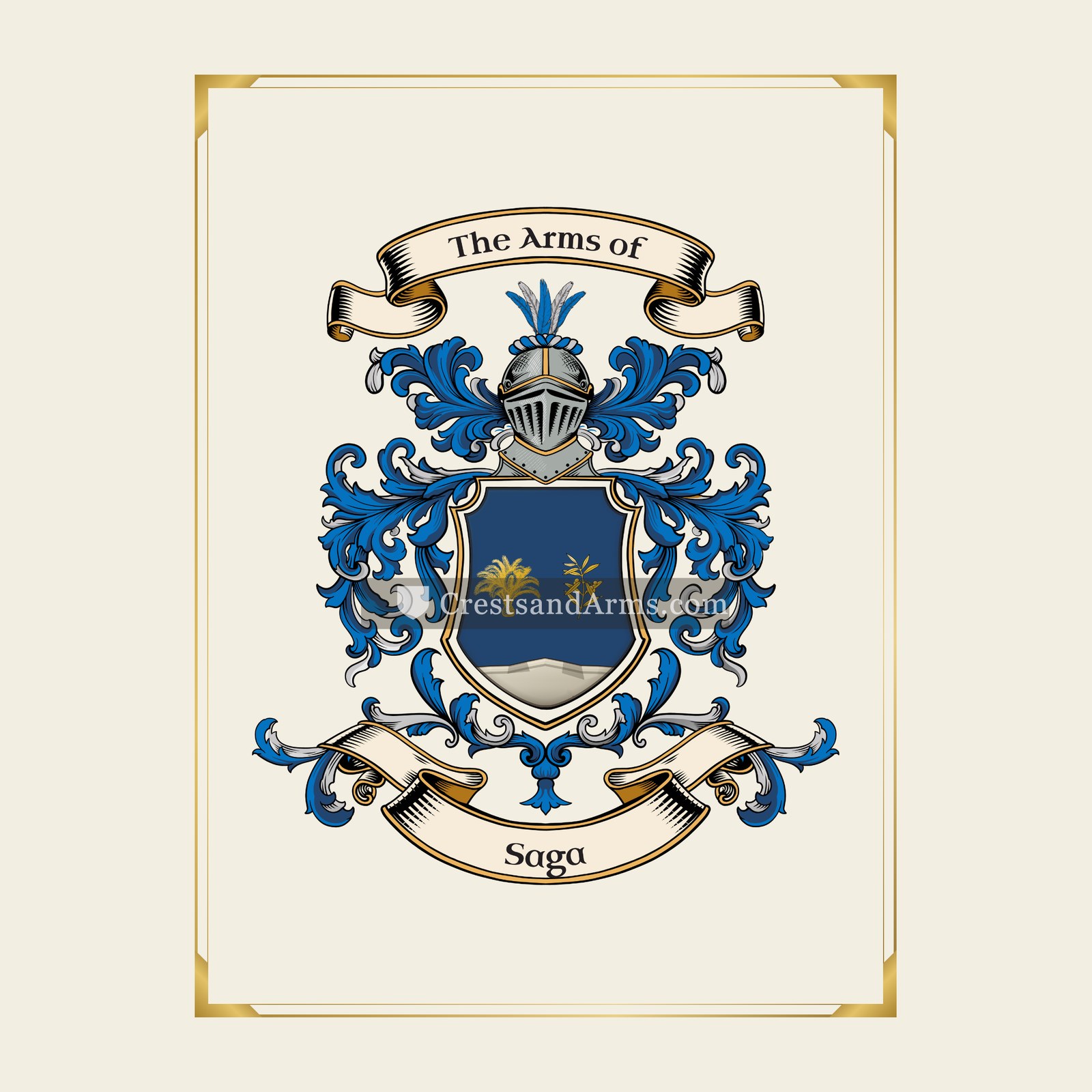 With gold border