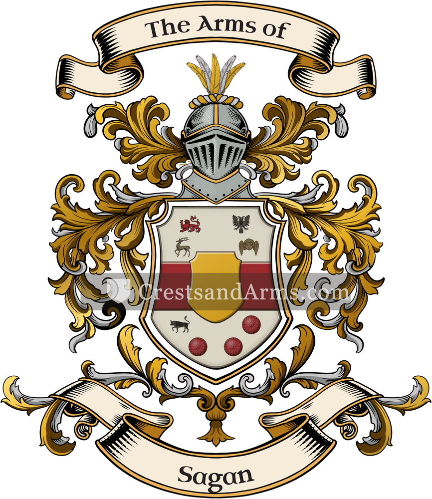The Sagan coat of arms, drawn from the recorded blazon