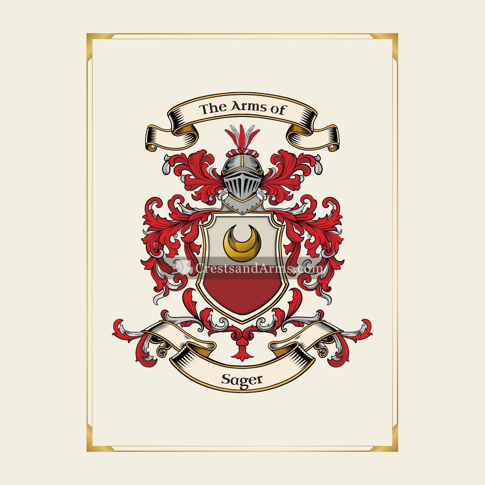 With gold border