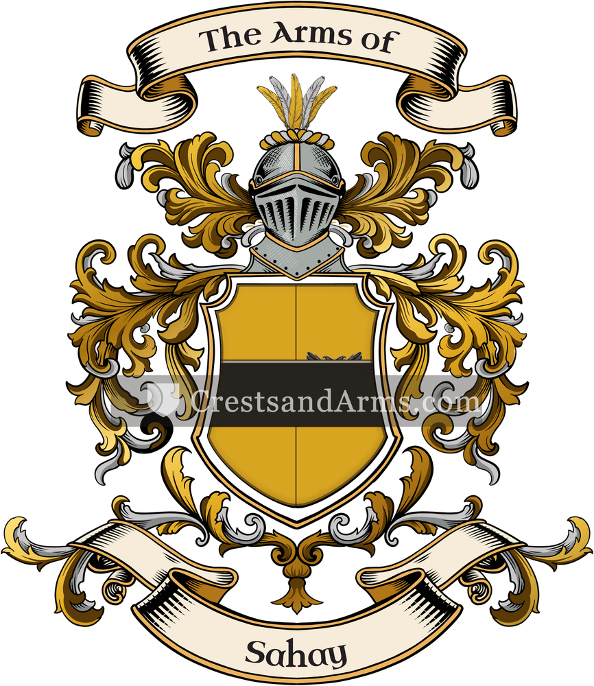 The Sahay coat of arms, drawn from the recorded blazon