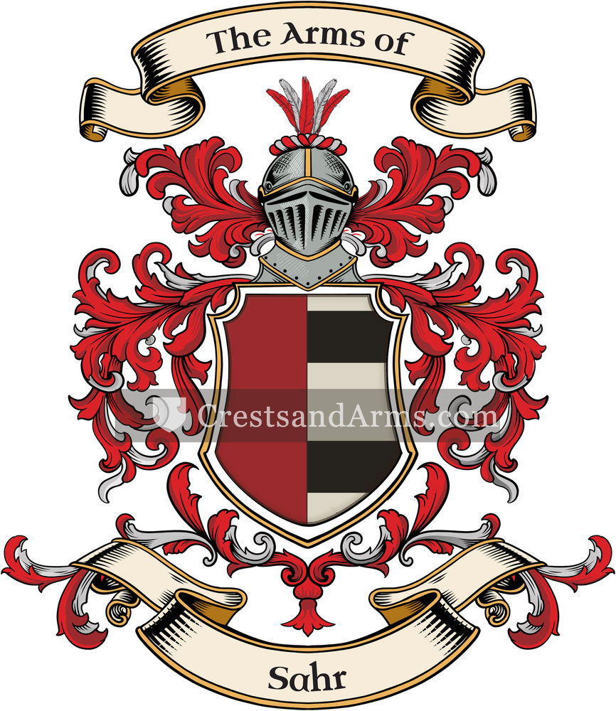 The Sahr coat of arms, drawn from the recorded blazon