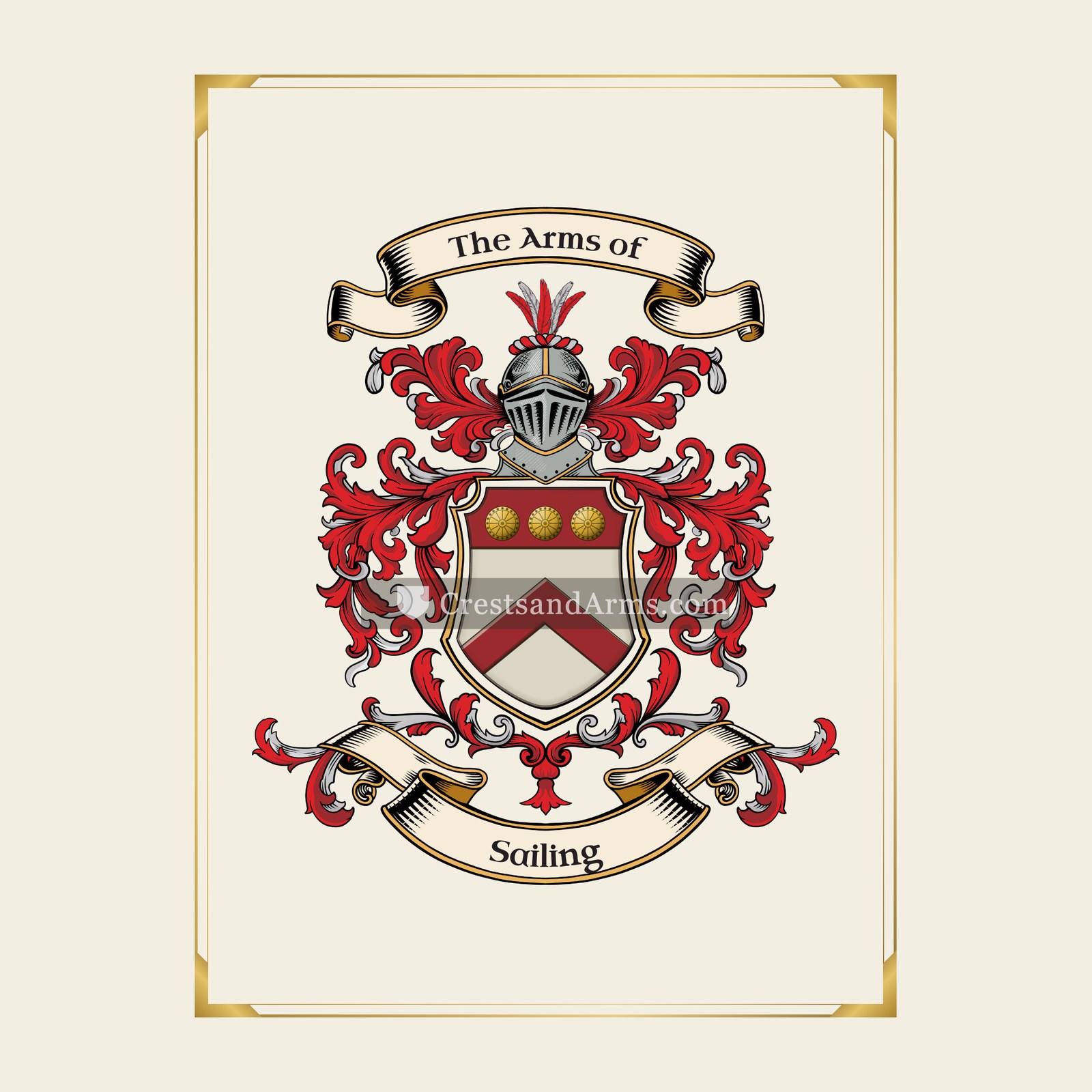 With gold border